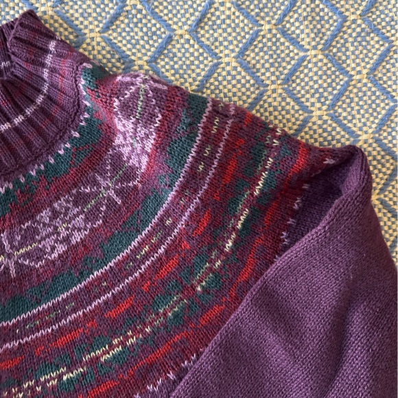 Casual Corner Annex Purple Snowflake Zip Up Sweater - Picture 6 of 11